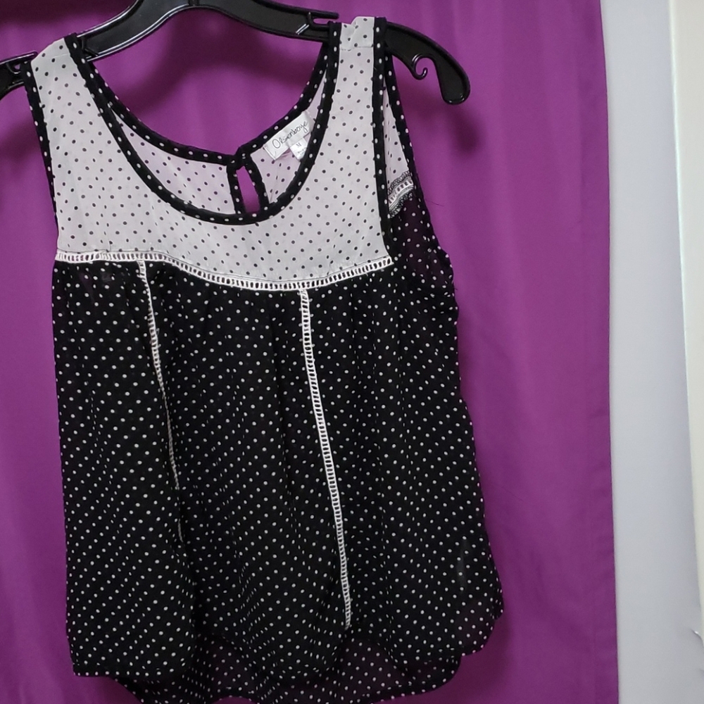 Black and White Polka Dot Tank Top